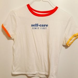 Self-care comes first crop top tshirt XL